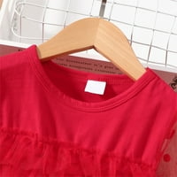 GUBOTARE haljine za djevojčice Toddler Djevojka Pamučna haljina dugih rukava ruffle pada haljina djeca čvrste haljine casual odjeća, crvena 9- mjeseci