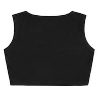 Capreze ženske bluze kvadratne majice T majice bez rukava pulover lica tiska crna xl