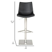CID Moderna okretna stolica za okretnu baru, nehrđajuća čelika, crna koža - Saltoro Sherpi