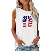 Gaecuw američka zastava košulje bez rukava Neovisnosti Ljetni vrhovi za žene Modni ugodno casual okruglog dectank top bluza Patriotske grafičke teže Četvrti jul Outfits AMERACH OBJEĆA
