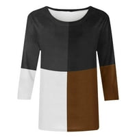 Ženski rukav dressy casual osnovne majice Crewneck Trendy tiskani Comfy Tunic Tee vrhovi bluze jesen