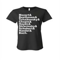 Imena skladatelja - dame majica, crna, mala