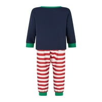 Liacowi Porodica koja odgovara Božićne pidžame setovi slovo dugih rukava, vrhovi za ispis + prugaste