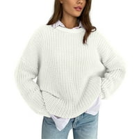 Novi casual labavi lijeni duks za vjetar žene vanjske nošenje pulover dugih rukava okrugli vrat pleteni