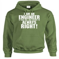 'M Inženjer - Fleece pulover Hoodie, Crna, XL