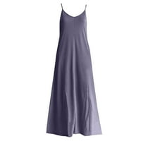 Miayilima Grey XL Ležerne haljine za žene haljine Slim Party Maxi haljina