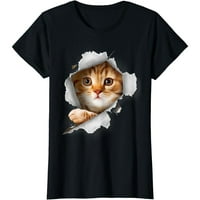 Cat Art Kitten Lover Slatka mačka Casual Crna majica kratkih rukava Unisex