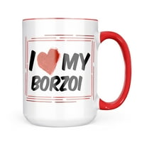 Neonblond volim svoj Borzoi pas iz Rusije Poklon poklona za ljubitelje čaja za kavu