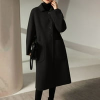 Ženska kaput jakna plus veličina dugih rukava modni casual ugodno Soild Cardigan na vrhu jakna crna