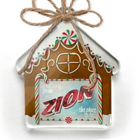 Ornament tiskani jednostrani pozdravi iz Ziona, Vintage razglednica Božić Neonblond