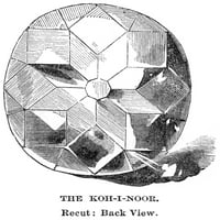 Koh-i-Noor Diamond. Nithe ​​Koh-i-Noor Diamond nakon što je CECut 1851. godine, nazad. Graviranje, 1866.