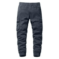 B91XZ Stretch Hlače Muškarci muški teretni hlače Čvrsto boje Multi džepne testerne pantalone u boji