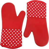 Tianlu par silikonskih toplotnih otpornih na mikrovalnu pećnicu rukavice rukavice za kuhinju kuhanje pečenje roštilj crveno