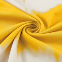 Seksi ples žene Midi haljina V izrez Tuničke haljine kravata kravata Bohemian party Yellow 3xl