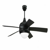 Ventilator plafona oštrica sa svjetlosnim kompletom i ručnim upravljanjem-ravnim crnim finišom CRAFTMADE rasvjetom CRO52FB5