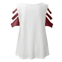 Aaimomet ženske bluze i vrhovi Dressy ženska klasična majica za kratkih rukava s kratkim rukavima, XXL