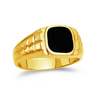 14k žuto zlato crne boje muške prstene veličine 11.5