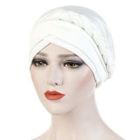 Shiusina Slouchy Beanie Hat Headwear Women Solid Plait India Hat muslimanski rufffle Cher Chemo Beanie