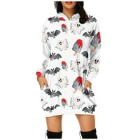 Strungten ženski dugi rukav modni modni vrhovi duksevi puloveri Jesenska odjeća Božićni otisci Ležerne