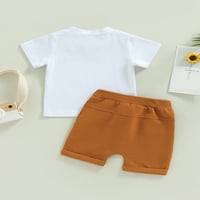 Bagilaanoe Toddler Baby Boy kratke hlače Podesite slovo kratkih rukava Tors Tors + kratke hlače 3T Djeca