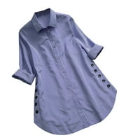 Majice za žene Ženske dugih rukava dugača Ležerne prilike Ležerne prilike Majica Saoba Plus size Bluza