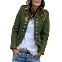 Caicj Womens prsluci Outerweard Ženska moda Zipper Visoko vrat Obrezani puffer prsluk jaknu kaput Green,