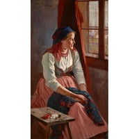 Wincenty Wodzinowski crni ukrašeni drveni svjetski lukav muzej umjetnosti tiskani pod nazivom - djevojka kod prozora