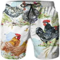 Muška piletina u vrtu Kuhanje kuhanja Kruške suhe Swim Shorts Print Platl Shorts Shortwove S-3xl