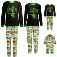 Grinch Božićna porodica Usklađivanje pidžama Set Žene Muškarci Dječji dečji Grinch tiskani vrhovi + hlače Kućni odmor Noćna odjeća