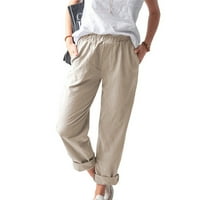 Corashan ženska posteljina elastična čvrstog struka povremene pamučne pamučne pantalone Duge hlače pantalone