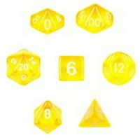Brylelly Holdings Polihedralne kockice postavljene u baršunastoj torbici, prozirno žutom od 7