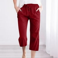 Giligiliso College Young Adult Fashion Fashion Ladiess Ležerne prilike pune boje elastične labave hlače Ravne široke pantalone za noge sa džepom