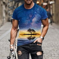 Muška majica Clearence Plus Veličina Nova majica 3D Neoblikovani nebeski zračni tisak kratkih rukava Okrugli vrat Majica Casual Sports Top Bluzes