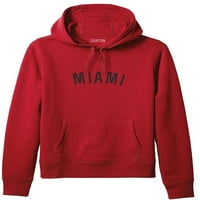 Daxton ujedila za odrasle Soft Pulover USA Gradovi States Comfort Hoodie Fleece dukserirt, Miami Red