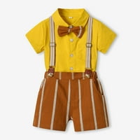 Lovskoo Toddler Boys Formalno odijelo Gospodo školske uniforme odijelo za ljetne odjeće cvjetne tiskarske