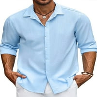Biayxms Muška košulja, dugi rukav sa prekidačem za spuštanje na dugme, majica s punim jeseni Casual