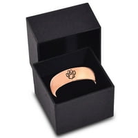 Tungsten medvjed šapne kandže prsten za prsten za muškarce Žene Udobnost FIT 18K Rose Gold Dome Polirano