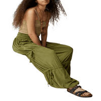 Peyakidsaa ženske vrećaste palanzo duge pantalone harem hlače Nasleđene rukene širine noge pantalone