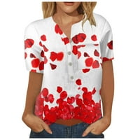 Ljetna bluza cvjetni vrhovi za žene, žensko dugme dolje modne casual majice kratkih rukava, bluza za