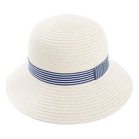 Opseg šešira Ženski ljetni šešir za sunčanje, veliki komad šešira, sunčani šešir, luk dome slame šešir - mliječno bijelo