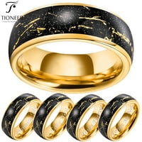 Volfram Carbide 14K pozlaćeni crni dizajn od groznice Vjenčani prsten za prsten mens women w besplatno graviranje