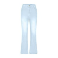 Redovne hlače za žene Casual Hlače sa visokim strukom Ležerne prilike modne plave veličine m