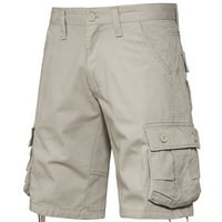 Cacommmark PI muške kratke hlače za čišćenje mirovanja Srednji struk Multi-džepni džep pet komada bež