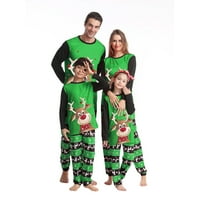 Porodica koja odgovara Božićni vilk Štampano pidžama setovi na dugih rukava roditelj-dijete Outfit Xmas Home Wear