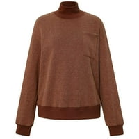 Aaimomet turtleneck džemper Žene, Ležerne prilike Dugi rukav opušteni fit dugačak pulover sa rame Solid