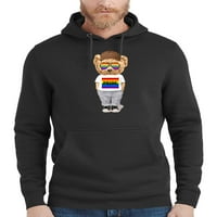 Muški medvjed f crnog pulover kapuljača 2x-velik