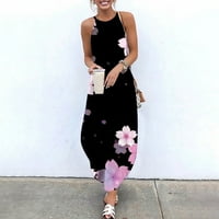Ženski ljetni casual halter halter suknja od suknja od suspenzije Slit Maxi Print haljina hot6sl21116158