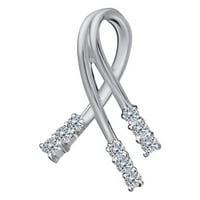 Mauli dragus zaručnički ogrlica za žene 0. Carat Diamond Cross Privjesni prgeni 10k bijelo zlato sa
