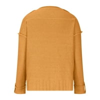 Absuyy modni prevelizirani džemperi za žene poklon - lagani udobni gumbi pune boje V izrez pleteni pulover