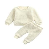 Gupgi novorođenče dječake Djevojke odijelo dugih rukava pulover Duks vrh plišane jogger hlače